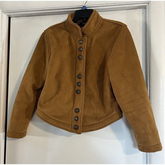 Country Cheyenne Collection Clothing Co Faux Suede Plush Shearling Jacket L - Picture 1 of 13